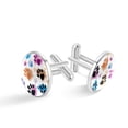 thumbnail image 1 of Dog Paw Print Elegant Cufflinks Set for Men, Stainless Steel, for Formal Attire, Weddings and Business Meetings, 1 of 1