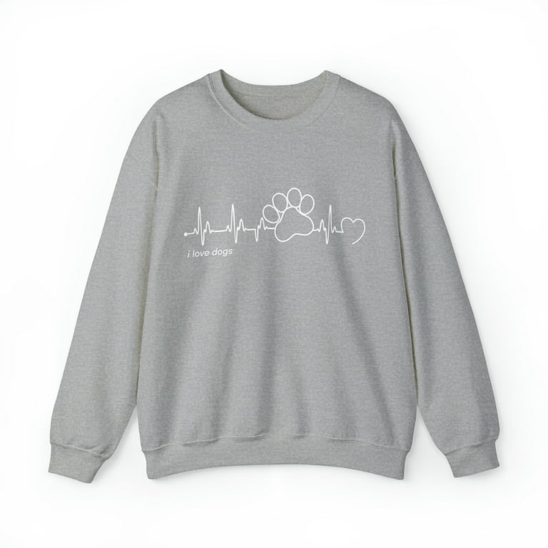 Dog Paw Print Heartbeat Dog Paw Print Sweatshirt