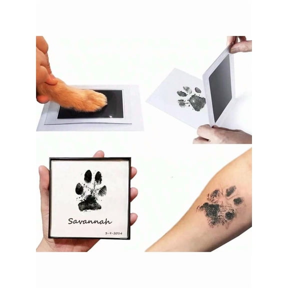 Dog Paw Print Ink Pad and Pet Safe Nose Print Kit for Dogs and Cats, Clean Touch Mess Free Paw Print Stamp Set for Keepsakes and DIY Pet Souvenirs