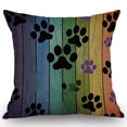 thumbnail image 1 of Dog Paw Print Pillow Cover Pet Lover Gift, Cute Animal Themed Cushion Case with Hidden Zipper, Soft Polyester Linen Decor for Sofa Bed Living Room Dog Owners, 1 of 2