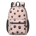 thumbnail image 1 of Dog Paw Print Pink Pattern 17" School Backpacks for Teens,Waterproof Oxford Fabric,S-Shape Padded Straps for School,Travel,Hiking,Camping, 1 of 6