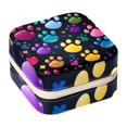 thumbnail image 1 of Dog Paw Print Portable Square Jewelry Box for Rings Earrings Necklaces Bracelets Girls Women Travel Organizer Decorative Display, 1 of 6
