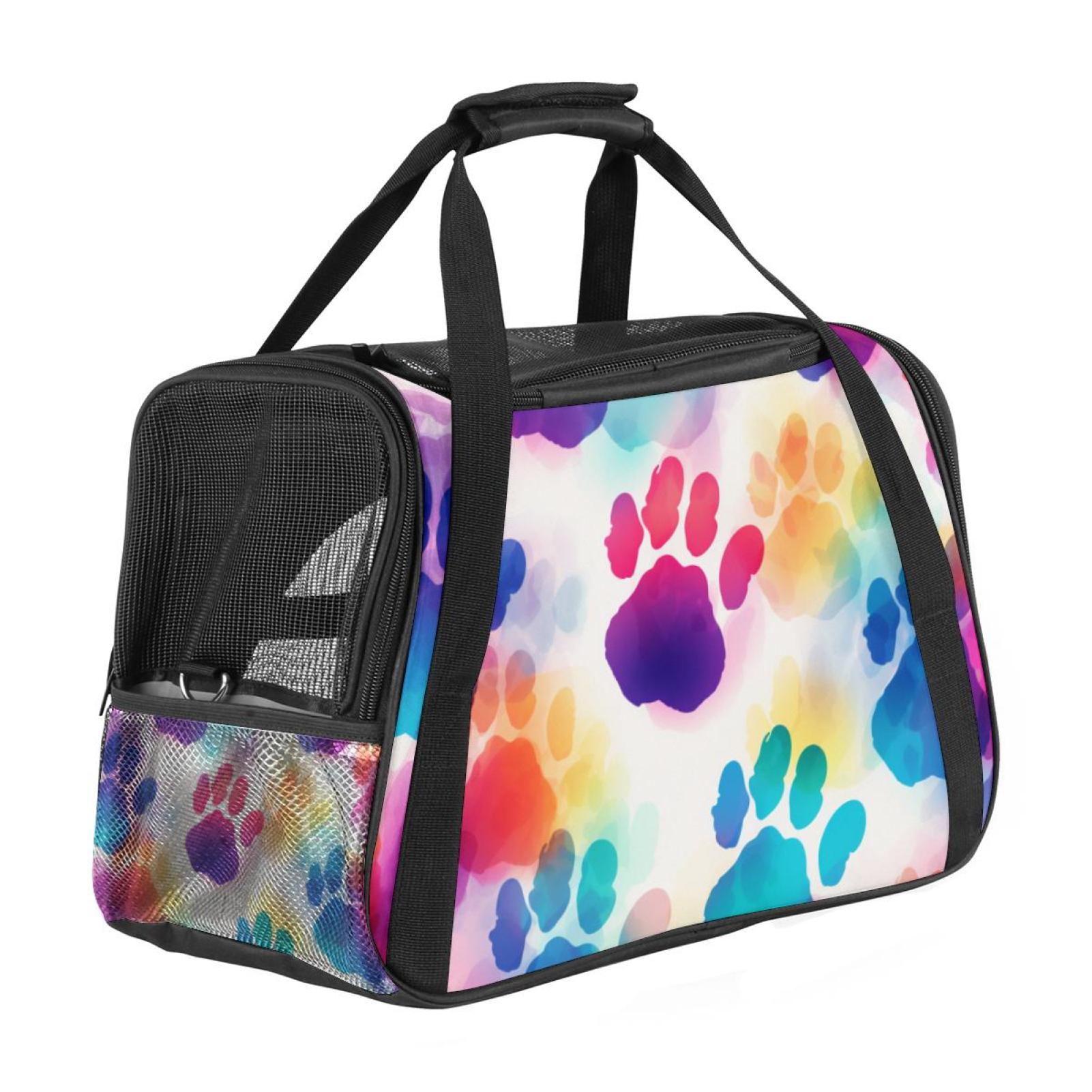 Dog Paw Print Premium Sherpa Dog Carrier Bag Durable 900D Oxford