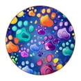 thumbnail image 1 of Dog Paw Print Set of 6 Round Coasters, Microfiber Leather Drink Coasters, 11x11 cm/4.3x4.3 in Square Coasters for Drinks, Heat Coasters for Home and Office Use, 1 of 6