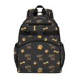 thumbnail image 1 of Dog Paw Print and Bone Black Backpack for School, Cute School Bag with Adjustable Shoulder Straps and Padded Back, 15.25"x11.5"x5.25", 1 of 5