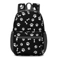 thumbnail image 1 of Dog Paw Print and Bone Black Pattern 17" School Backpacks for Teens,Waterproof Oxford Fabric,S-Shape Padded Straps for School,Travel,Hiking,Camping, 1 of 6