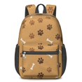 thumbnail image 1 of Dog Paw Print and Bone Brown 17" School Backpacks for Teens,Waterproof Oxford Fabric,S-Shape Padded Straps for School,Travel,Hiking,Camping, 1 of 6