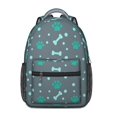 thumbnail image 1 of Dog Paw Print and Bone Gray Pattern Backpack for School, Cute School Bag with Adjustable Shoulder Straps and Padded Back, 15.3"x11"x6.7", 1 of 5