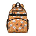 thumbnail image 1 of Dog Paw Print and Bone Orange Pattern Cute School Backpack Bag for School with Padded Back and Adjustable Shoulder Straps 15.25"x11.5"x5.25", 1 of 5
