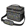 thumbnail image 1 of Dog Paw Print and Bones Black Pattern Insulated Lunch Box for Women Men, Medium Leakproof Cooler Bag with Adjustable Strap, 10"x6.7"x8", 1 of 6