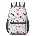 thumbnail image 1 of Dog Paw Print and Bones Multicolor 17" School Backpacks for Teens,Waterproof Oxford Fabric,S-Shape Padded Straps for School,Travel,Hiking,Camping, 1 of 6