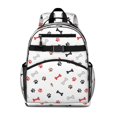 thumbnail image 1 of Dog Paw Print and Bones Multicolor Cute School Backpack Bag for School with Padded Back and Adjustable Shoulder Straps 15.25"x11.5"x5.25", 1 of 5