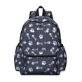 thumbnail image 1 of Dog Paw Print and Fishbone Blue Pattern Cute School Backpack with Padded Back and Adjustable Shoulder Straps 13.4"x11"x4.7", 1 of 5