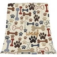 thumbnail image 1 of Dog Paw Prints Bones Fleece Throw Blanket for Couch Chair Bed Women Men - Lightweight Plush Fuzzy Cozy Soft Blankets and Throws for Sofa Travel Camping, 50x40 inches, 1 of 6