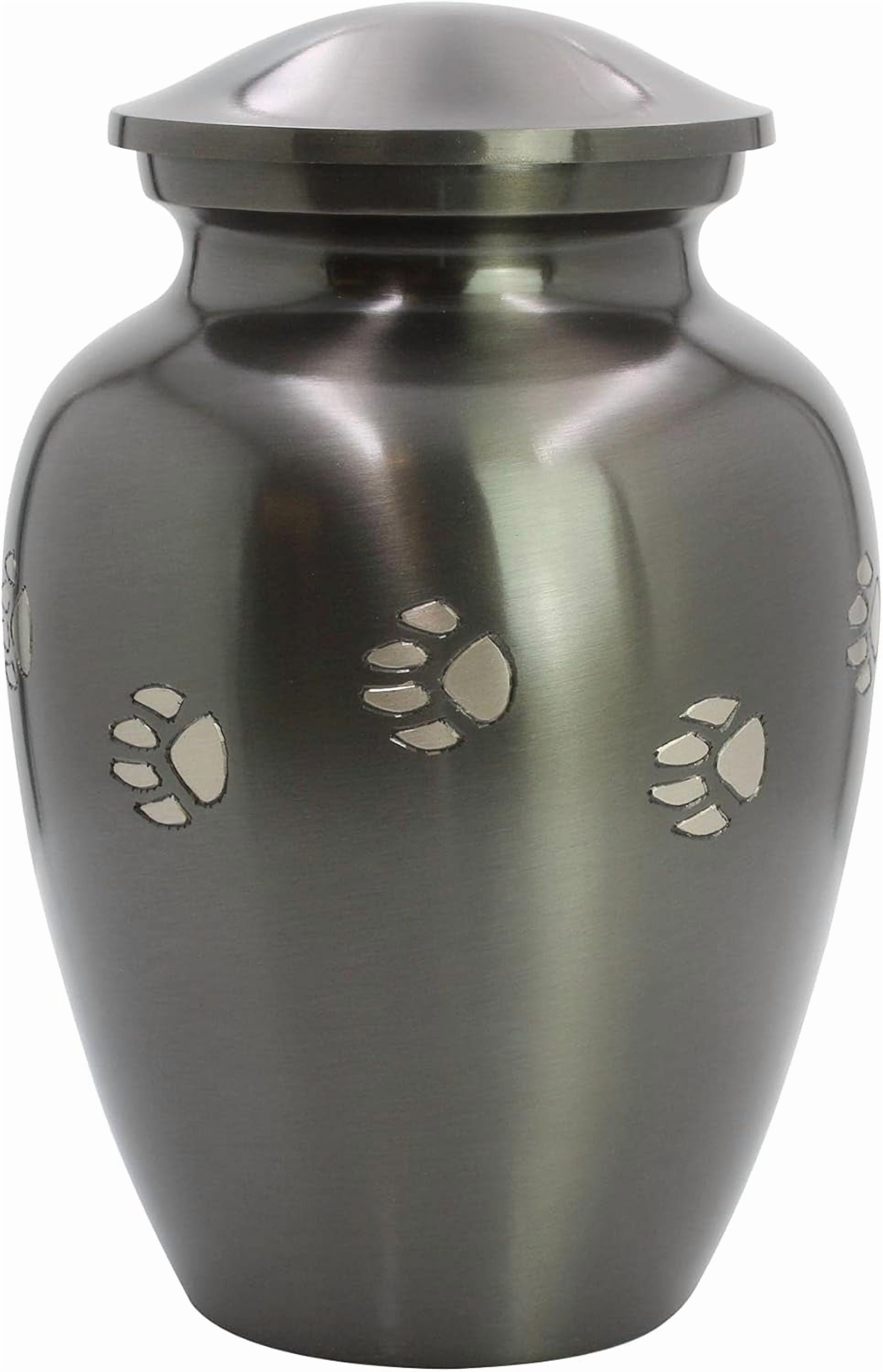 Dog Paw Prints Slate Pet Urn with Rainbow Bridge Presentation Bag with Optional Engraving - Cremation Urn for a Dog - Medium Size Urn for a Pet up to 60 Pounds