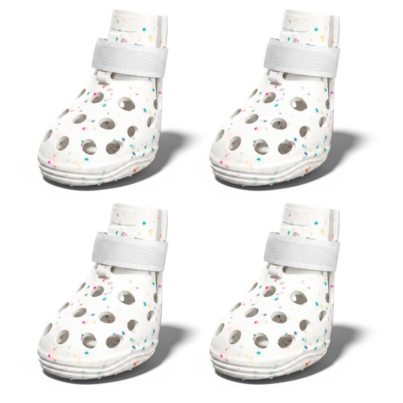 Dog Paw Protector Boots White Star Confetti XS Hot Pavement Protection