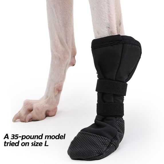 Dog Paw Protector Dog Post Surgery Hook and Loop Straps Adjustable Dog Socks to Prevent Licking Paws Black Xl Single Pack
