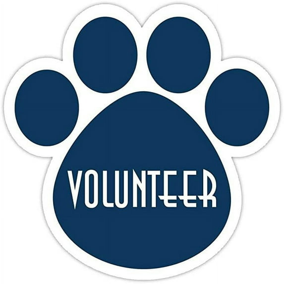 Dog Paw Shaped Bumper Sticker Decal: Volunteer | Dogs, Cars 5"X 5"