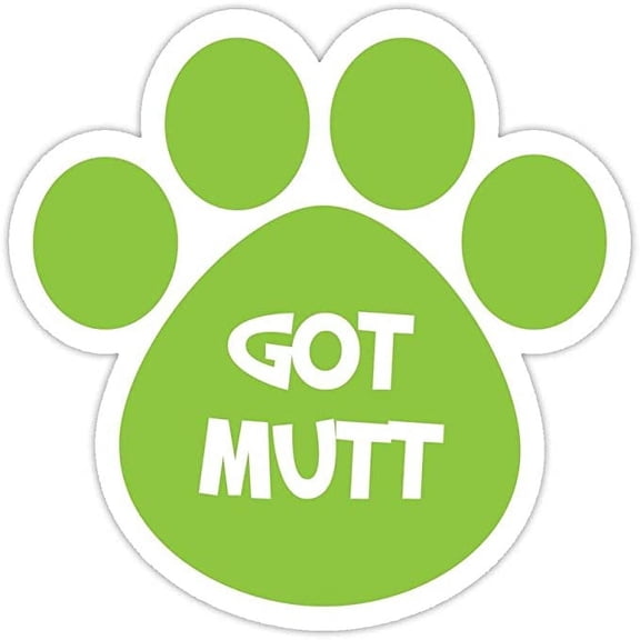 Dog Paw Shaped Bumper Sticker Vinyl Decal Got Mutt 5"X 5"