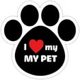 thumbnail image 1 of Dog Paw Shaped Bumper Sticker Vinyl Decal I Love My Pet 5"X 5", 1 of 3