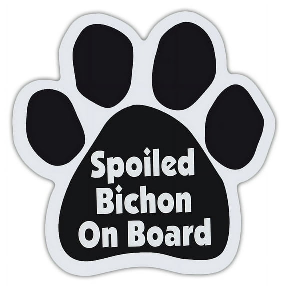 Dog Paw Shaped Magnets: Spoiled Bichon On Board (Frise) | Dogs, Gifts, Cars