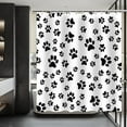 thumbnail image 1 of Dog Paw Shower Curtain Funny Pet Paw Print Cute Animal Dog Cat Footprint Black White Pattern Pet Lovers Kids Bathroom Decor Set with 12 Hooks 72×72 inches, 1 of 6