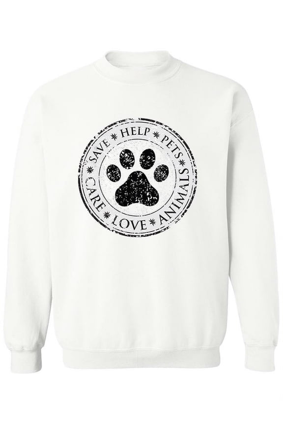 Dog Paw Sign Sweatshirt Women - Women Sweatshirt, White, 4XL