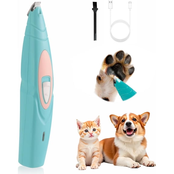 Dog Paw Trimmer with LED Light, Electric Dog Clippers for Groomming, Cordless Rechargeable Low-Noise Pet Micro Precision Trimmer, Shavers for Paws, Ears, Face, Rump