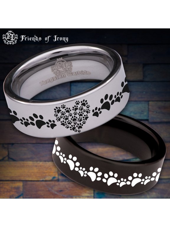 Dog Paw Tungsten Carbide Ring