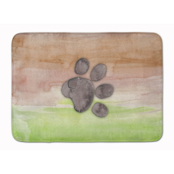 Dog Paw Watercolor Machine Washable Memory Foam Mat