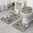 thumbnail image 1 of Dog Paw and Bone Bathroom Rugs Sets 3 Piece,Toilet Cover Set,Absorbent Non Slip Bathroom Mats Sets with U-Shaped Contour Rug Toilet Rug Set, 1 of 5