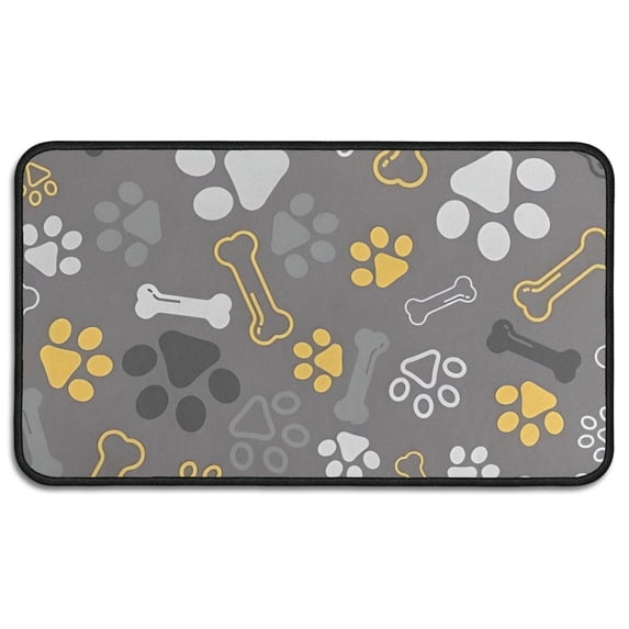 Dog Paw and Bone Door Rugs,Washable Non Slip Door Mats Indoor,Decorative Door Mats,Entry Mat Indoor for Entrance,Bedroom,Kitchen,Bathroom,30"x17"
