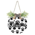 thumbnail image 1 of Dog Paws Black Welcome Sign for Front Door Wreath Door Sign for Farmhouse Porch Decoration Indoor Outdoor, 1 of 7