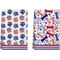 thumbnail image 1 of Dog Paws Bones Stars America Patriotic 4th of July Memorial Day Independence Day Kitchen Towels Dish Towels 18x26 Inch Home Decorations Hand Towels Set of 2 Drying Dishcloth, 1 of 6