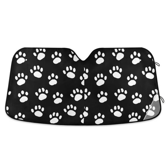 Dog Paws Car Windshield Sun Shade Foldable Car Front Window Visor Heat and UV Protection 53x23.5
