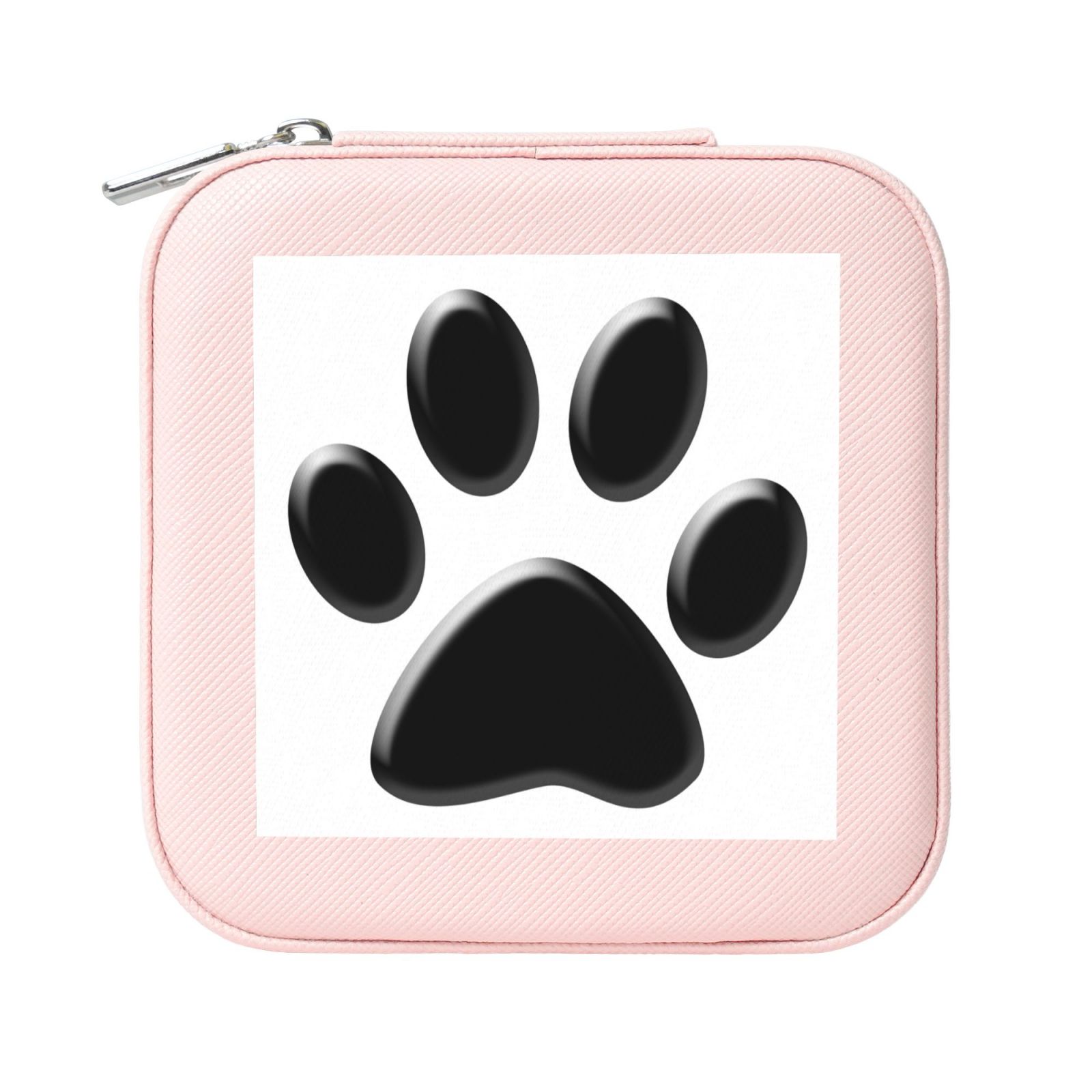 Dog Paws Print Pattern, Square PVC Leather Jewelry Box Women's