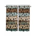 thumbnail image 1 of Dog Paws Printed Living Room Curtains 72 Inches length, Vintage Teal Brown Wooden Farmhouse Window Treatment Curtain Drapes, Light Filtering Drapes for Bedroom Laundry Room, 52"x72", 2 Panels, 1 of 7