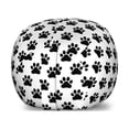 thumbnail image 1 of Dog Paws Storage Toy Bag Chair, Contemporary Print of Animal Footprint Silhouettes Inky Puppy Details, Stuffed Animal Organizer Washable Bag, Small Size, Charcoal Grey and White, by Ambesonne, 1 of 3