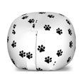 thumbnail image 1 of Dog Paws Storage Toy Bag Chair, Repetitive and Continuing Footprints Concept on a Plain Background, Stuffed Animal Organizer Washable Bag, Large Size, Charcoal Grey and White, by Ambesonne, 1 of 3
