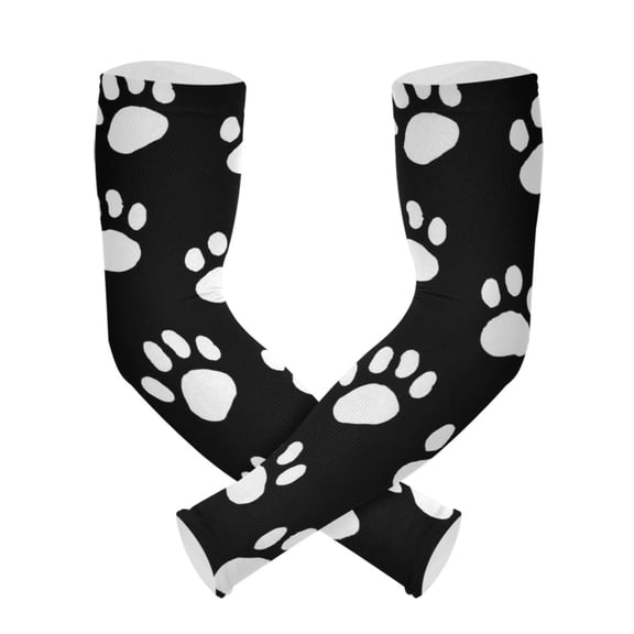 Dog Paws White Gardening Sleeves UV Sun Protection Cooling Arm Sleeves Anti-Scratch Farmers Sleeves for Women Men