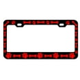 thumbnail image 1 of Dog Paws with Bones Style Heavy Duty Metal License Plate Frame Personalise/Car Accessories Car Tag Holder Cover (Black/red), 1 of 6