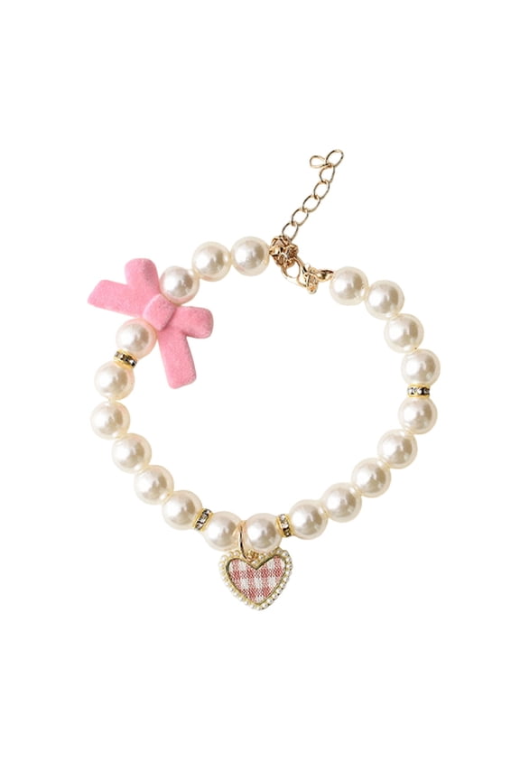 Dog Pearls Decorative Necklace Pet New Years Pendants Festives Jewelry for Felines Friend Daily