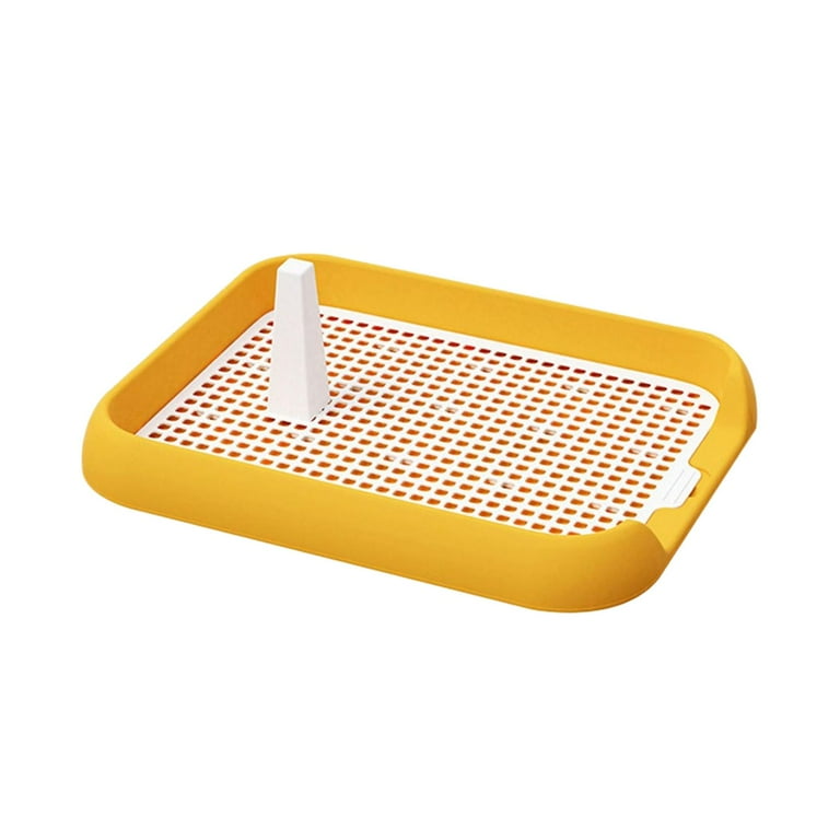 Dog Pee Pad Holder Dog Potty Tray Puppy Pad Holders Pee Mesh Potty Tray Reusable Washable Indoor Wee Training Pet Toilet Small Medium Dogs Yellow
