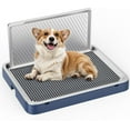 thumbnail image 1 of Dog Pee Pad Holder with High Wall,25.59"X19.69" inch Indoor Dog Potty Tray for Small/Medium Dogs,Pet Toilet Blue, 1 of 6