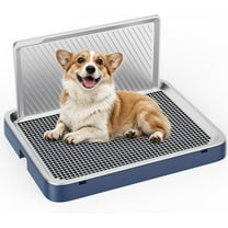 Dog Pee Pad Holder with High Wall,25.59"X19.69" inch Indoor Dog Potty Tray for Small/Medium Dogs,Pet Toilet Blue