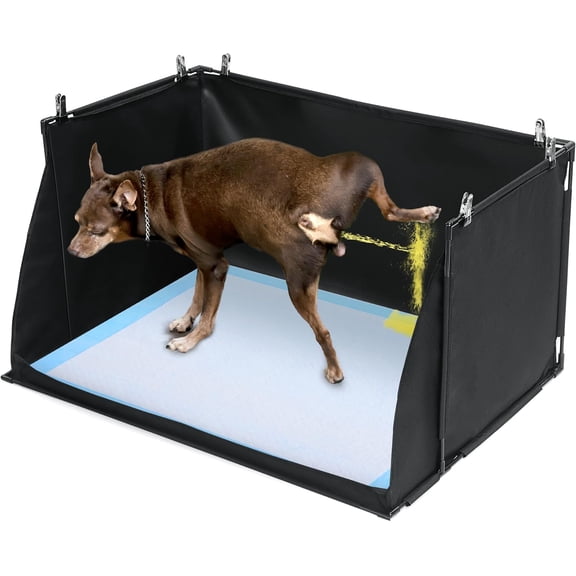 Dog Pee Pad Holder with High Walls, No-Spill Indoor Potty for Large Dogs, Foldable Puppy Litter Box, Patent Pending (33.8" L x 28" W x 17.7" H)