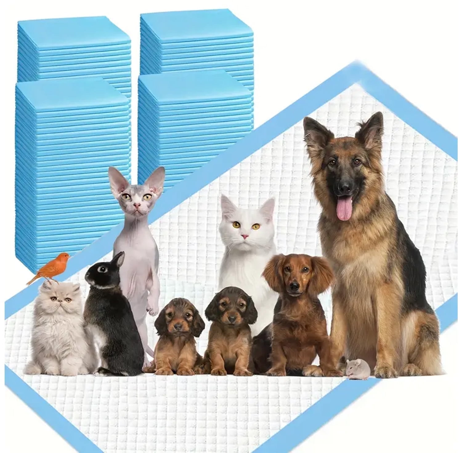 Dog Pee Pads Extra Large 24"x24", 100 Count Large Puppy Training Pads with Adhesive Tabs, 7 Layers Thick, Super Absorbent, Leak-Proof, Quick-Dry, Potty Pads for Dogs and Puppies
