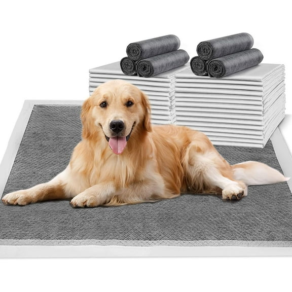 Dog Pee Pads Extra Large 28" x 34", 20 Count, Activated Carbon Charcoal Puppy Pads XL, Potty Pads for Dogs with Adhesive Sticky Tape, Disposable Training Bed Pads for Pets, Doggies, Cats