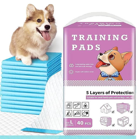 Dog Pee Pads Extra Large Super Absorbent Pee Pads for Dogs,Disposable Urine Bed Pads for Doggie,Thicken Puppy Pads,Piddle Pads for Indoor, Outdoor Use(23.6*23.6Inch,1Pack/40PCS)