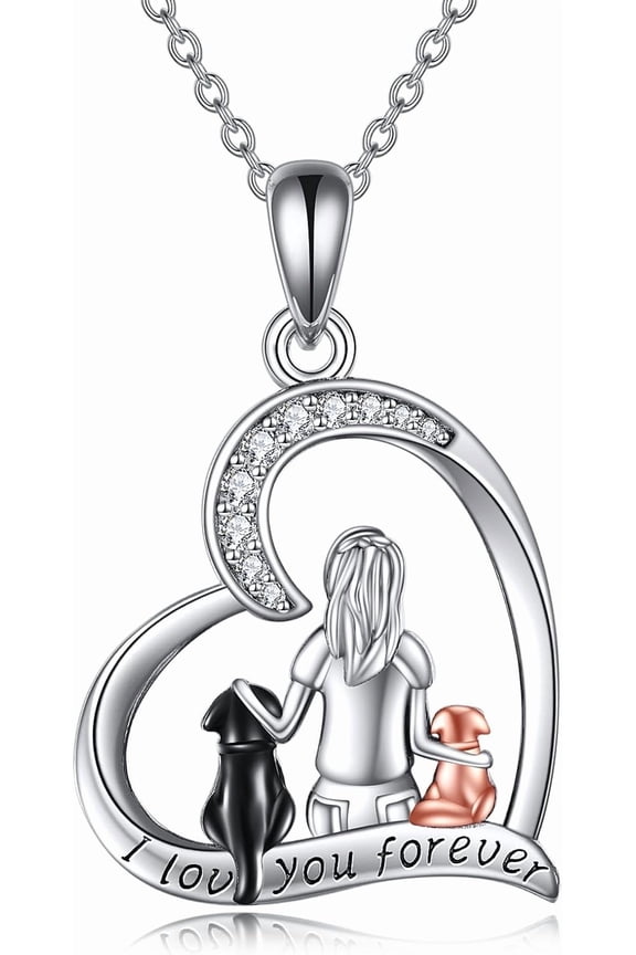 Dog Pendant Necklace for Women 925 Sterling Silver Pet Animal Memorial Jewelry Gifts for Dogs Lovers
